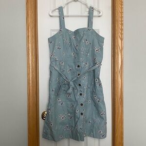 Gap Blue Floral Printed Belted Jumper Size 18